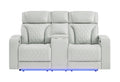 U8611 Blanche Pwr Con Rec Loveseat with PHR, LED and Speaker