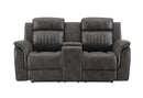 U8517 Grey Reclining Sofa/Console Reclining Loveseat