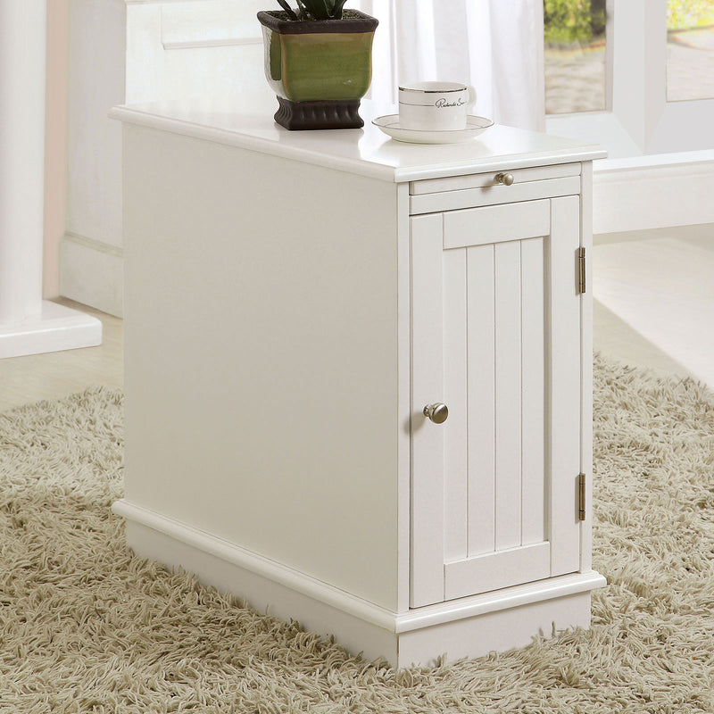 Lucer White Cabinet w/ Pull-Out Tray - Star USA Furniture Inc