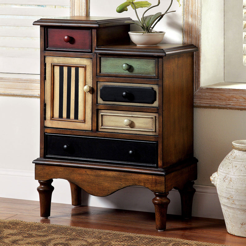 NECHE Multi/Antique Walnut Accent Chest - Star USA Furniture Inc