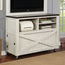Kenmore Antique White Kiosk w/ Wheels - Star USA Furniture Inc