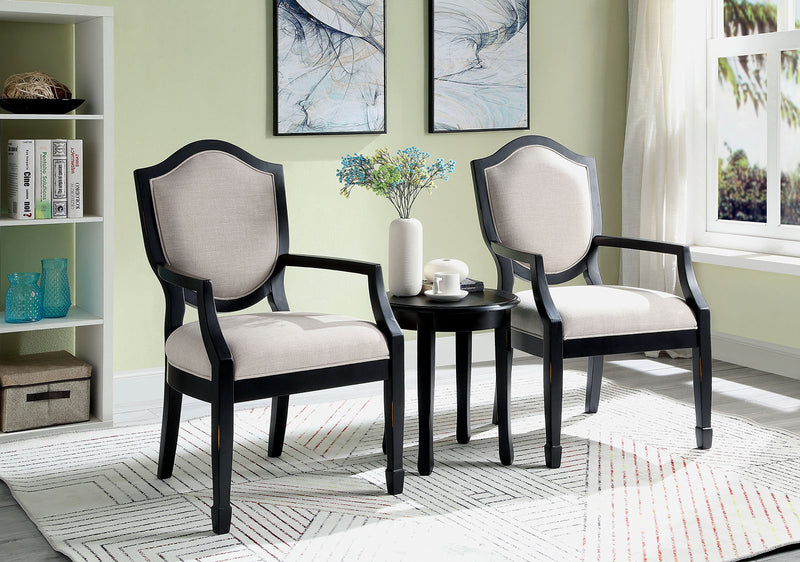 Emma Black Accent Table And Chair