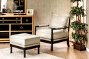 SYBIL Beige, Espresso Accent Chair + Ottoman - Star USA Furniture Inc