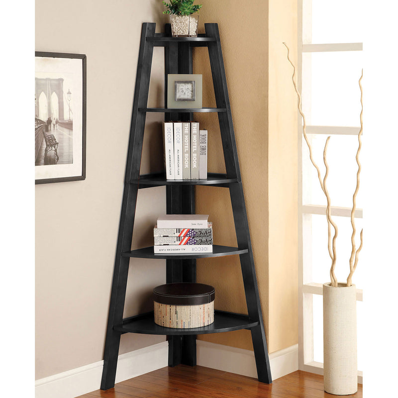 Lyss Black Ladder Shelf