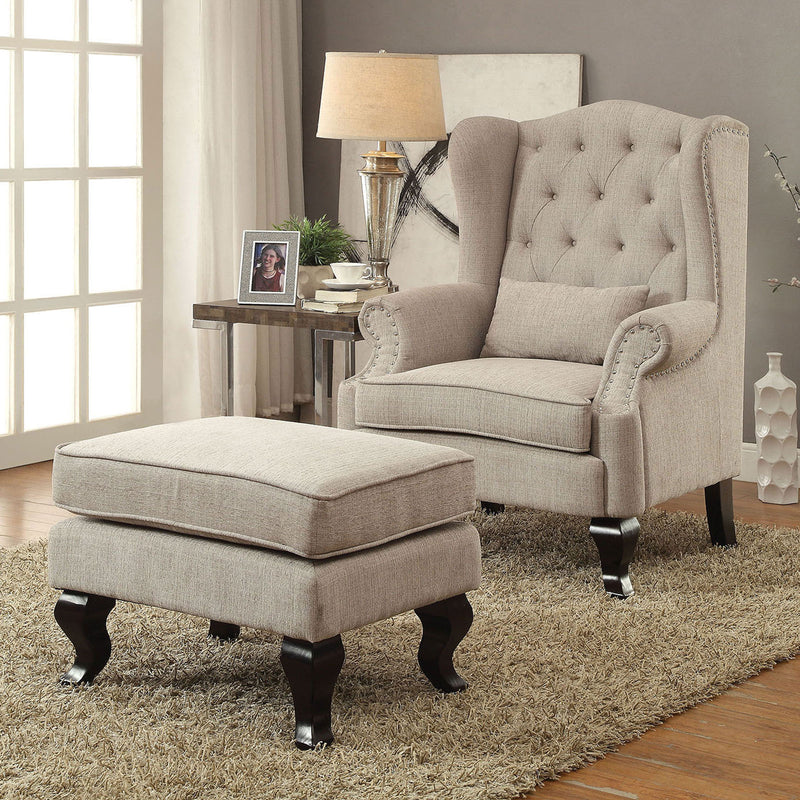 WILLOW Beige Accent Chair