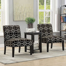 Fortuna Black/Gray Pattern Accent Table & Chair Set - Star USA Furniture Inc