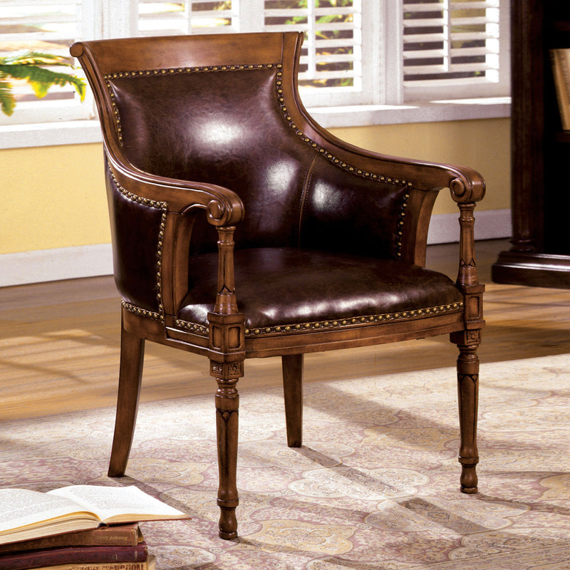 Kirklees Distressed Antique Oak Accent Chair - Star USA Furniture Inc