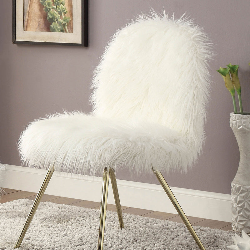 Caoimhe White/Gold Accent Chair