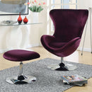 Eloise Purple Accent Chair w/ Ottoman - Star USA Furniture Inc