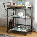 Keervan Antique Black/Natural Tone Serving Cart - Star USA Furniture Inc