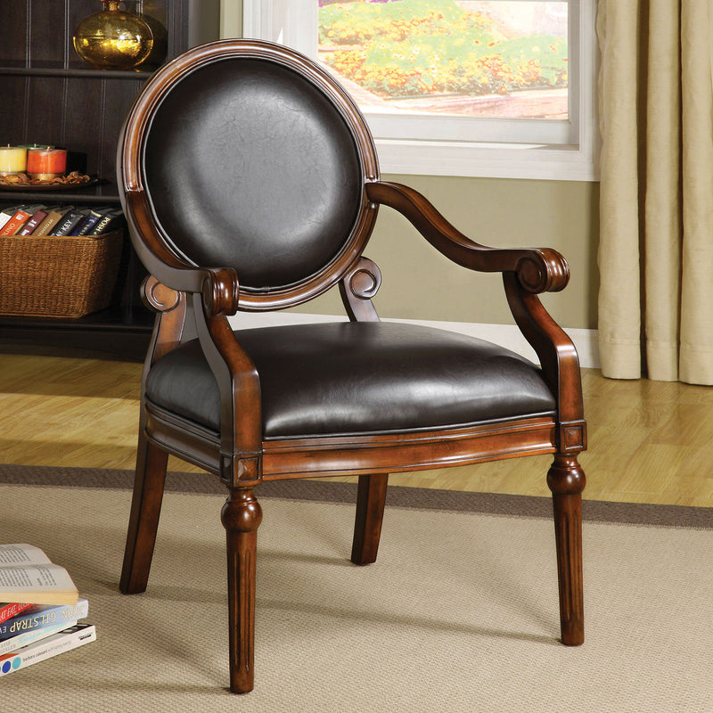 West Point Espresso/Tobacco Oak Accent Chair