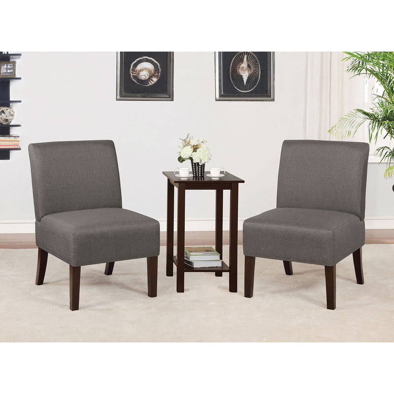 Elias Dark Gray Accent Table + 2 Chairs