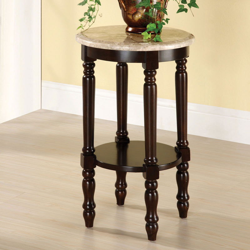 Santa Clarita Dark Cherry/Ivory Round Stand - Star USA Furniture Inc