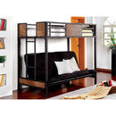 CLAPTON Black Twin Bed w/ Futon Base - Star USA Furniture Inc