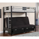 Clifton Silver/Gun Metal Twin Size Loft Bed w/ Futon Base - Star USA Furniture Inc