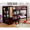Athena Dark Walnut Twin/Twin w/ Bookcase - Star USA Furniture Inc