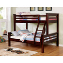MARCIE Dark Walnut Twin/Full Bunk Bed - Star USA Furniture Inc