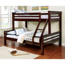 MARCIE Dark Walnut Twin/Queen Bunk Bed - Star USA Furniture Inc