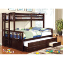 UNIVERSITY Dark Walnut Twin/Queen Bunk Bed - Star USA Furniture Inc