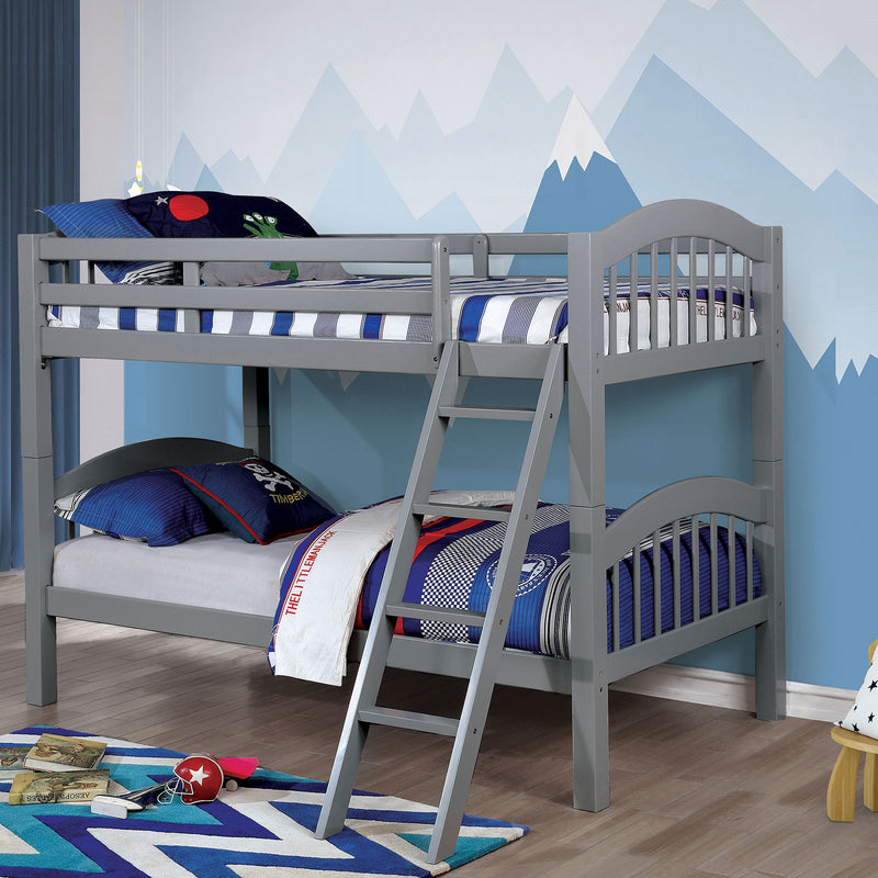 Coney Island Gray Twin/Twin Bunk Bed - Star USA Furniture Inc