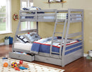 California III Gray Twin/Full Bunk Bed - Star USA Furniture Inc