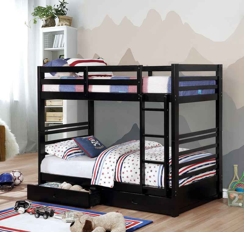 California Iv Black Twin/Twin Bunk Bed - Star USA Furniture Inc