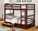 California IV Dark Walnut Twin/Twin Bunk Bed - Star USA Furniture Inc
