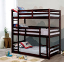 California V Dark Walnut Twin/Twin/Twin Bunk Bed - Star USA Furniture Inc