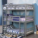 California V Gray Twin/Twin/Twin Bunk Bed - Star USA Furniture Inc
