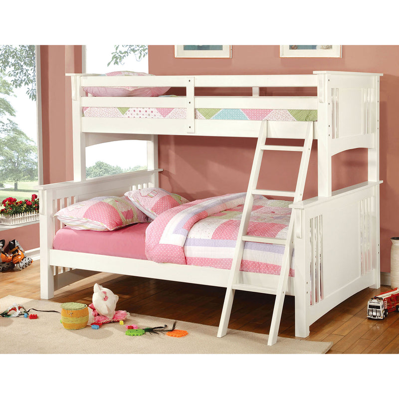 SPRING CREEK White Twin/Full Bunk Bed