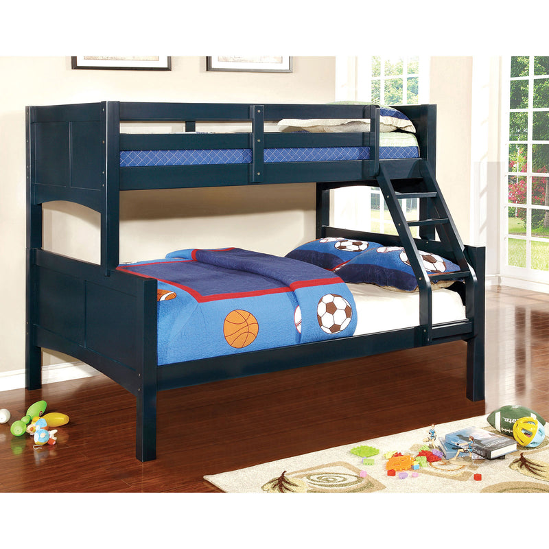 PRISMO II Blue Twin/Full Bunk Bed - Star USA Furniture Inc