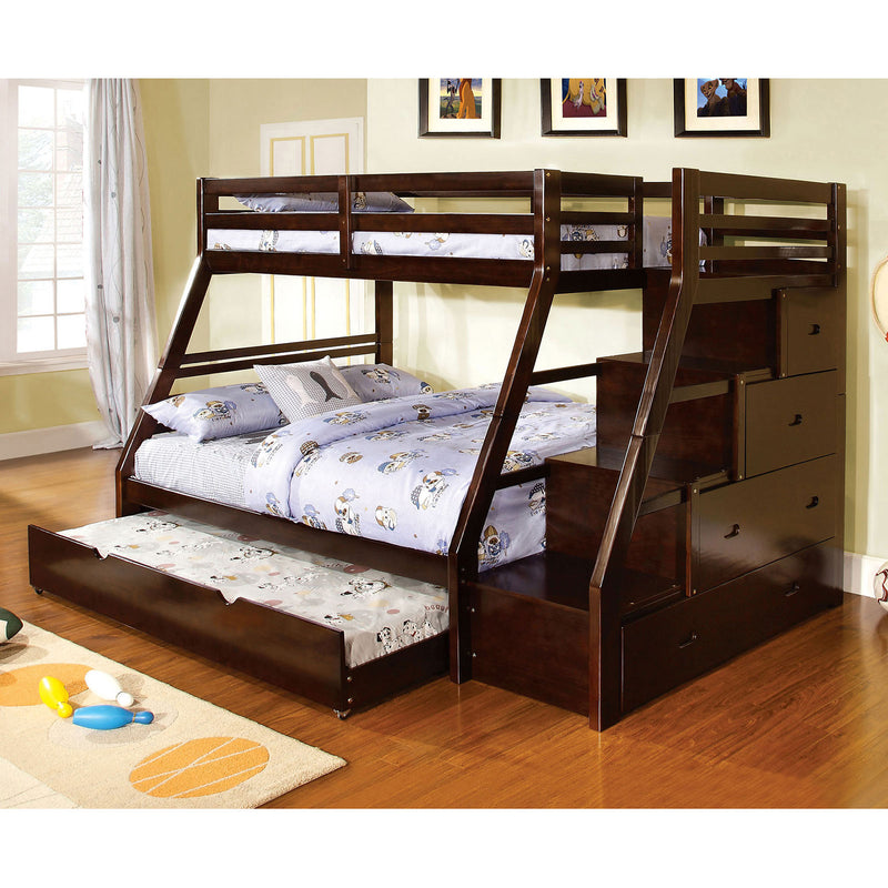 Ellington Dark Walnut Twin/Full Bunk Bed - Star USA Furniture Inc