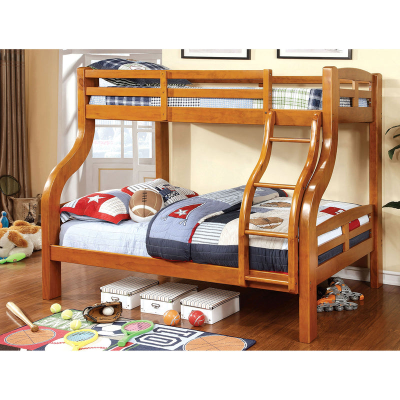 Solpine Oak Twin/Full Bunk Bed