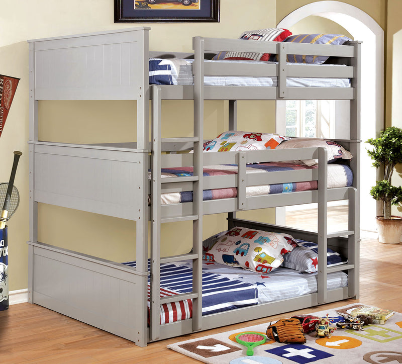 Therese Gray Full Triple Decker Bed