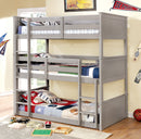 Therese Gray Twin Triple Decker Bed - Star USA Furniture Inc