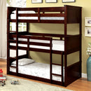 Therese Dark Walnut Twin Triple Decker Bed - Star USA Furniture Inc