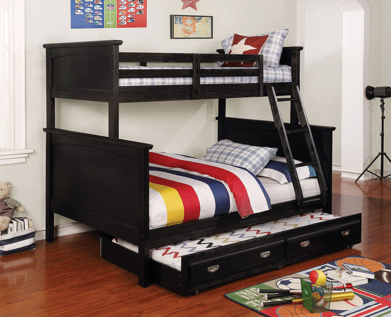 Marci Black Twin/ Full Bunk Bed - Star USA Furniture Inc