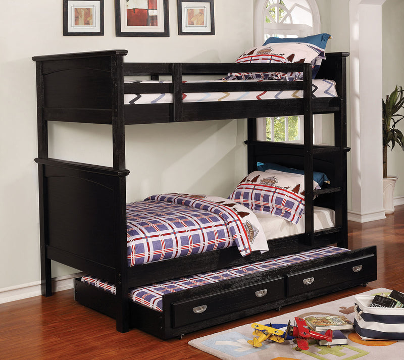 Marci Black Twin/Twin Bunk Bed - Star USA Furniture Inc