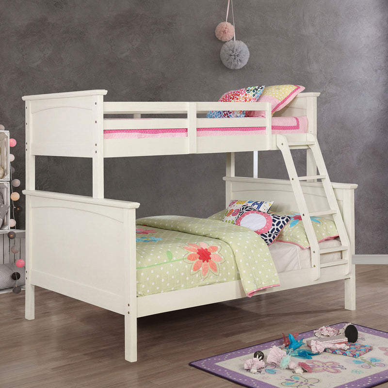 Marci White Twin/ Full Bunk Bed - Star USA Furniture Inc