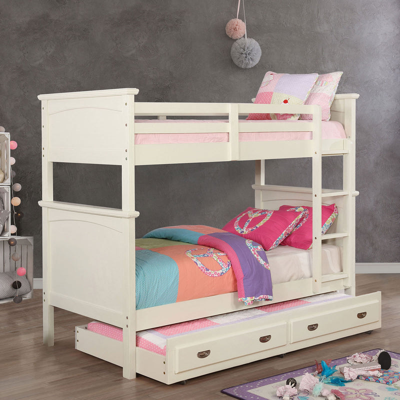 Marci White Twin/Twin Bunk Bed - Star USA Furniture Inc