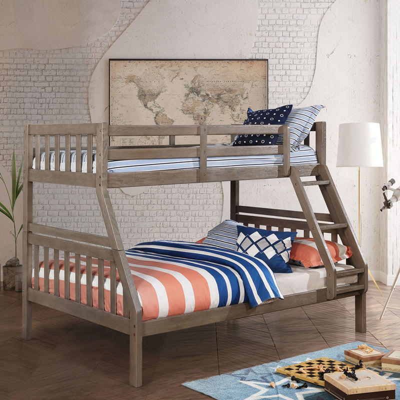 Emilie Wire-Brushed Warm Gray Twin/ Full Bunk Bed