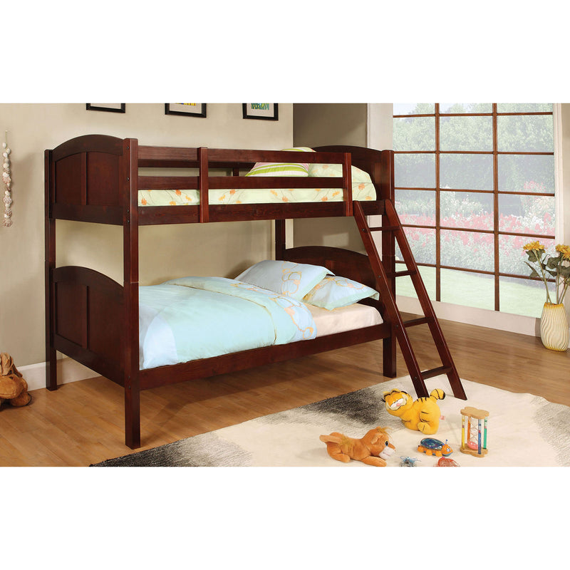 Rexford Cherry Twin/Twin Bunk Bed - Star USA Furniture Inc