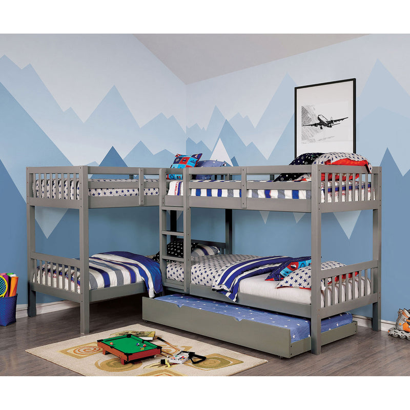 Marquette Gray Quadruple Twin Bunk Bed