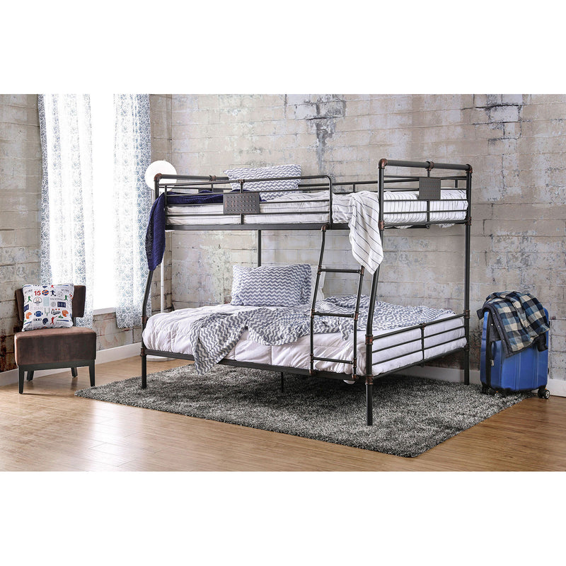 Olga I Antique Black Full/Queen Bunk Bed - Star USA Furniture Inc