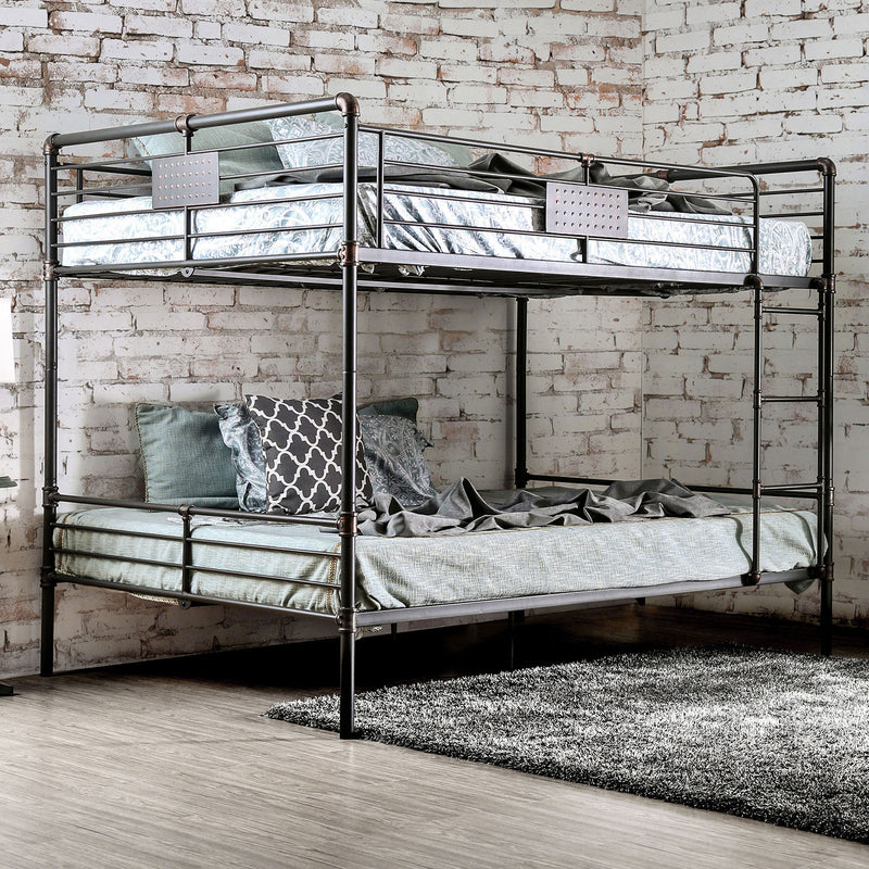 Olga I Antique Black Queen/Queen Bunk Bed - Star USA Furniture Inc