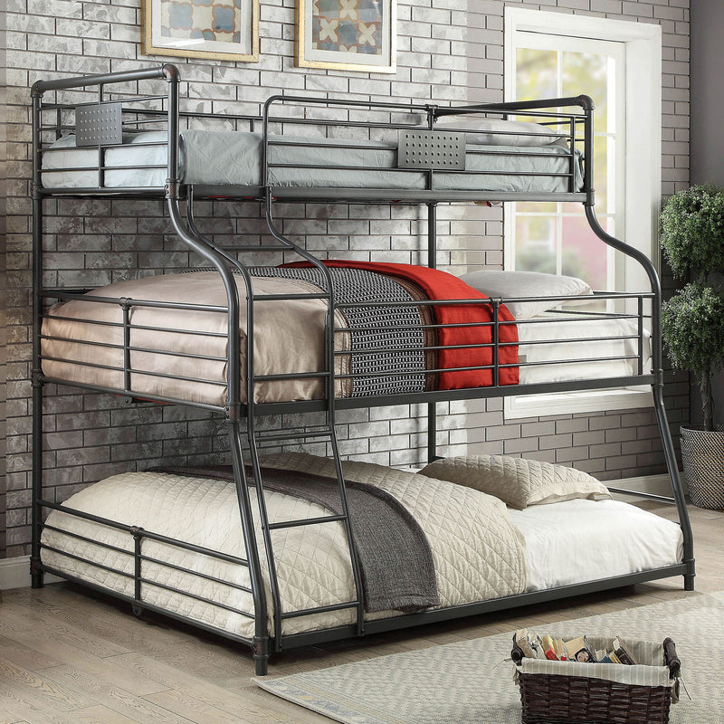 Olga III Sand Black Twin/Full/Queen Bunk Bed - Star USA Furniture Inc