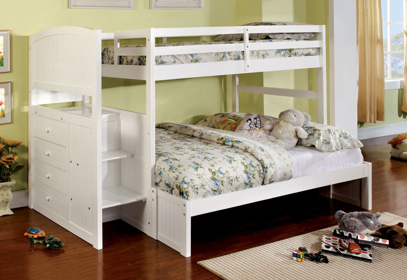 Appenzell White Twin/Full Bunk Bed - Star USA Furniture Inc