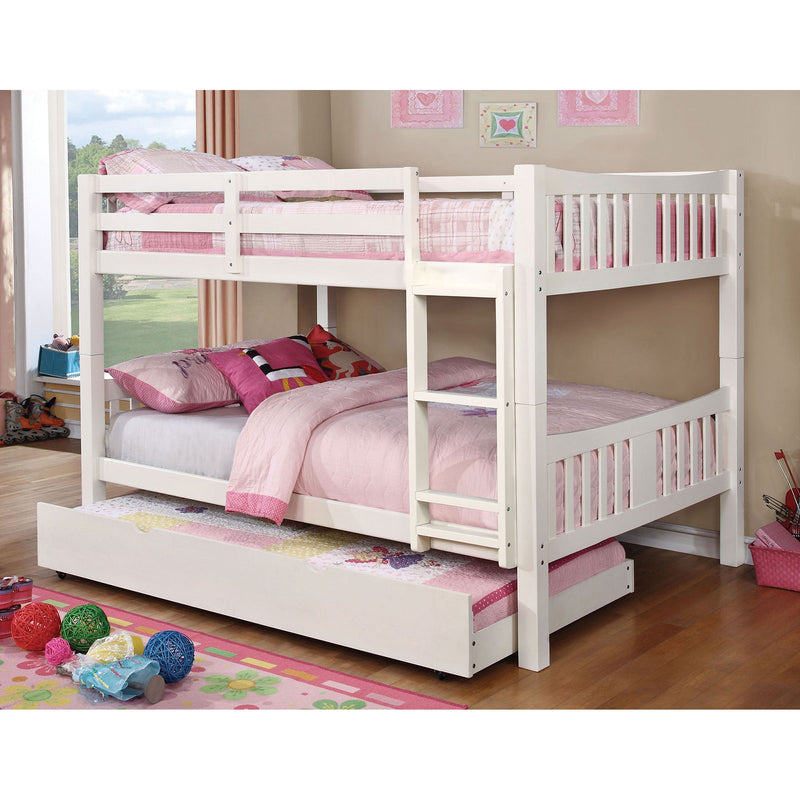 Cameron White Full/Full Bunk Bed - Star USA Furniture Inc