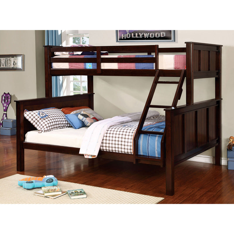 GRACIE Dark Walnut Twin/Queen Bunk Bed - Star USA Furniture Inc