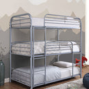 Opal Ii Silver Twin Triple Decker Bed - Star USA Furniture Inc